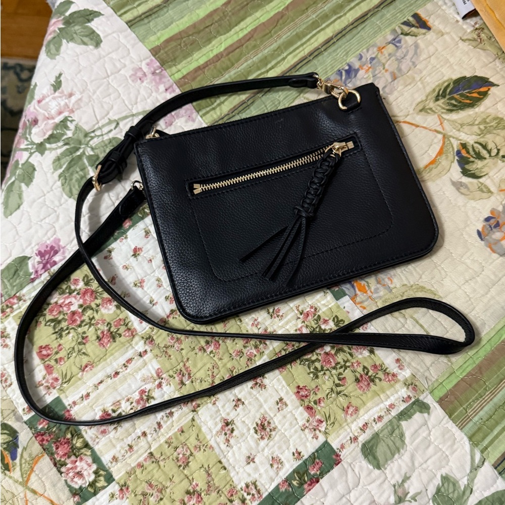 Vince Camuto Black Leather Crossbody Bag